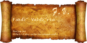 Fakó Valéria névjegykártya