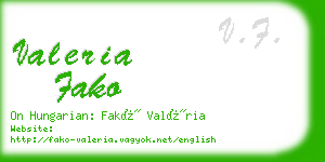 valeria fako business card